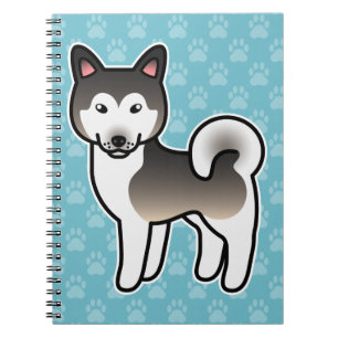 Illustration av varggrå Alaskan Malamute-hund Anteckningsbok