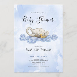 illustration av vattenfärg i Svan Inbjudningar