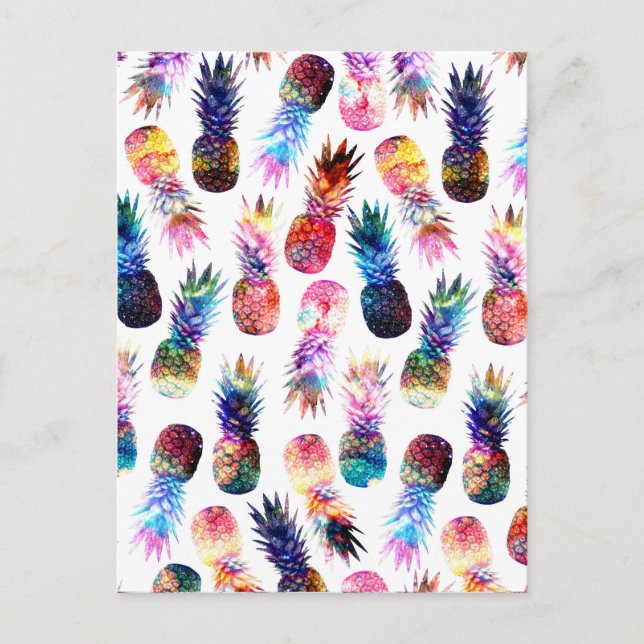 Illustration av vattenfärg och Nebula Pineapples Vykort (Framsida)