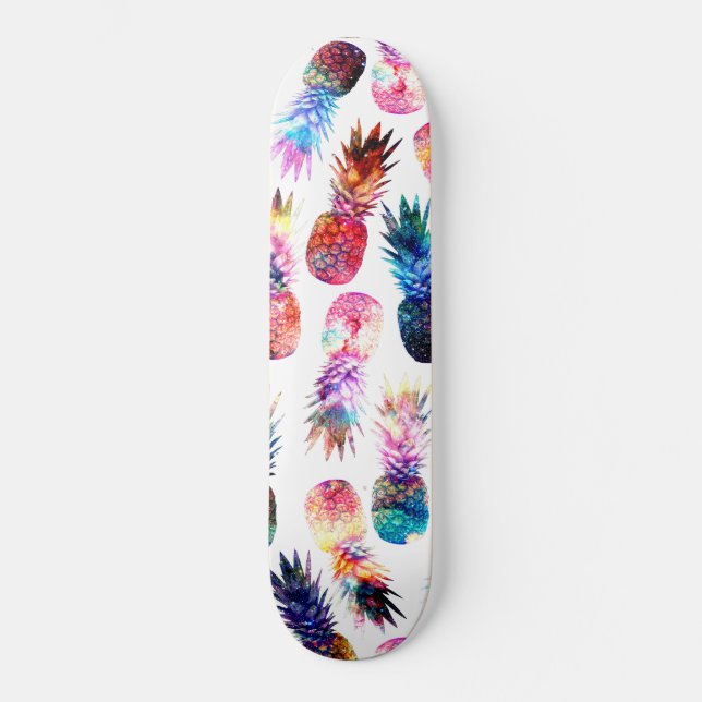 illustration av vattenfärg och nebulanananas skateboard bräda 19,5 cm (Framsida)