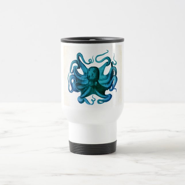 Illustration av vattenfärg, oktopus resemugg (Center)