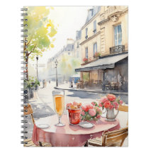 illustration av vattenfärgen chic Parisian Cafe
