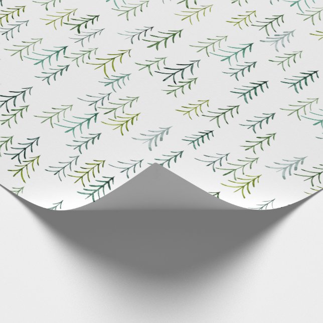 Illustration av vattenfärgen Gräs Träd Presentpapper (Hörn)