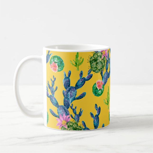 illustration av vattenfärgen hand plockade med kak kaffemugg (Vänster)