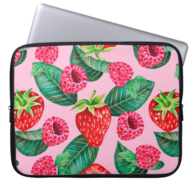 Illustration av vattenfärgen hand plockade mönster laptop fodral (Framsidan)