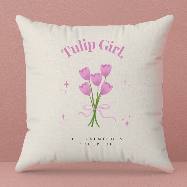 Illustration av vattenfärgen Rosa Tulip Flower Kudde (Skapare uppladdad)