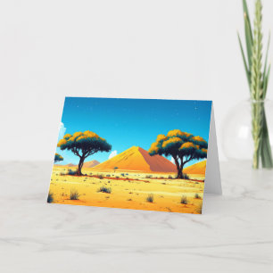 Illustration av vattenfärgen Teckning i Desert Trä Tack Kort