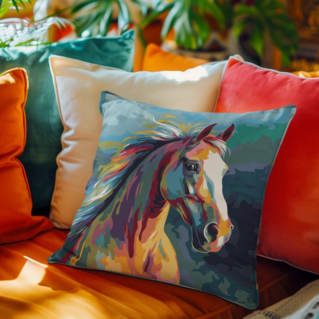 Illustration av vattenfärger, horse huvud kudde (Skapare uppladdad)