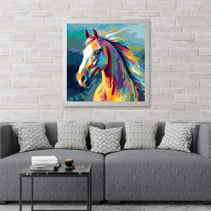 Illustration av vattenfärger, horse huvud poster