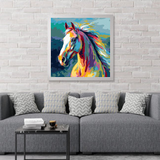 Illustration av vattenfärger, horse huvud poster