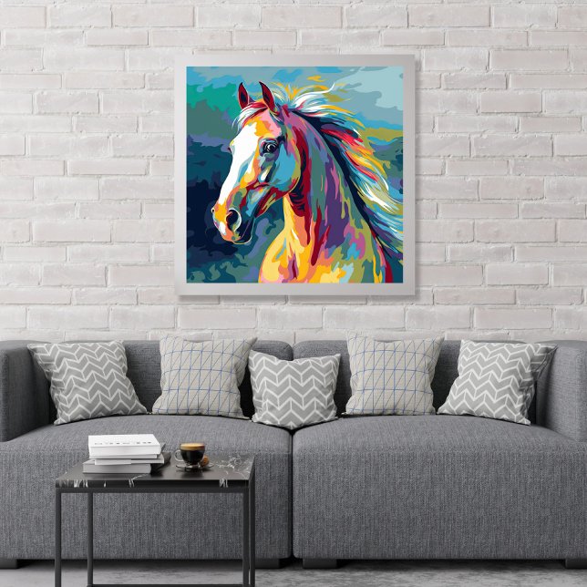 Illustration av vattenfärger, horse huvud poster (Skapare uppladdad)