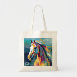 Illustration av vattenfärger, horse huvud tygkasse