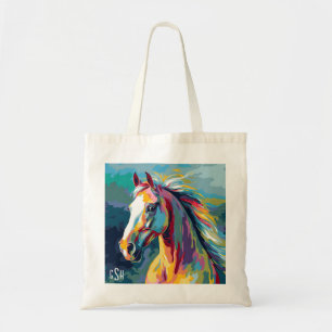 Illustration av vattenfärger, horse huvud tygkasse