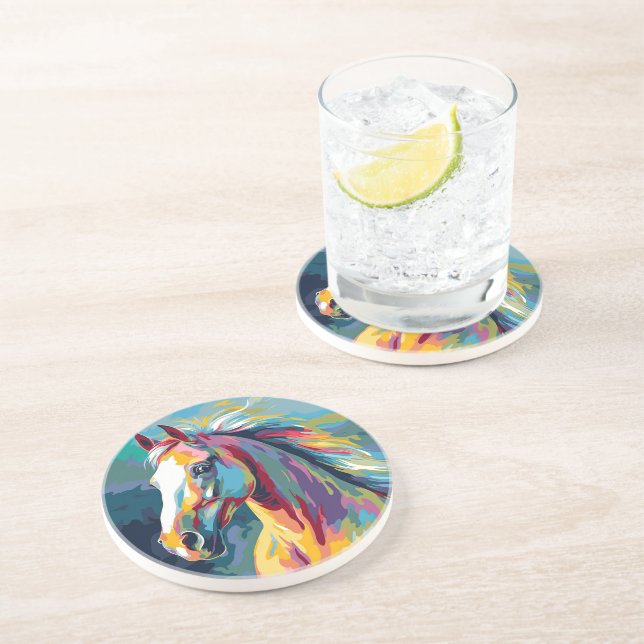 Illustration av vattenfärger, horse huvud underlägg (Sidan)