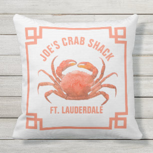 Illustration av vattenfärger i orange Crab Utomhuskudde