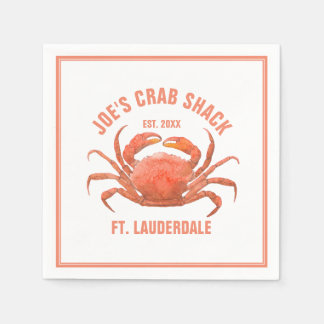Illustration av vattenfärger i Orangen Cute Crab Pappersservett
