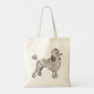 illustration av vattenfärgerna Cute Grått Pudel hu Tygkasse