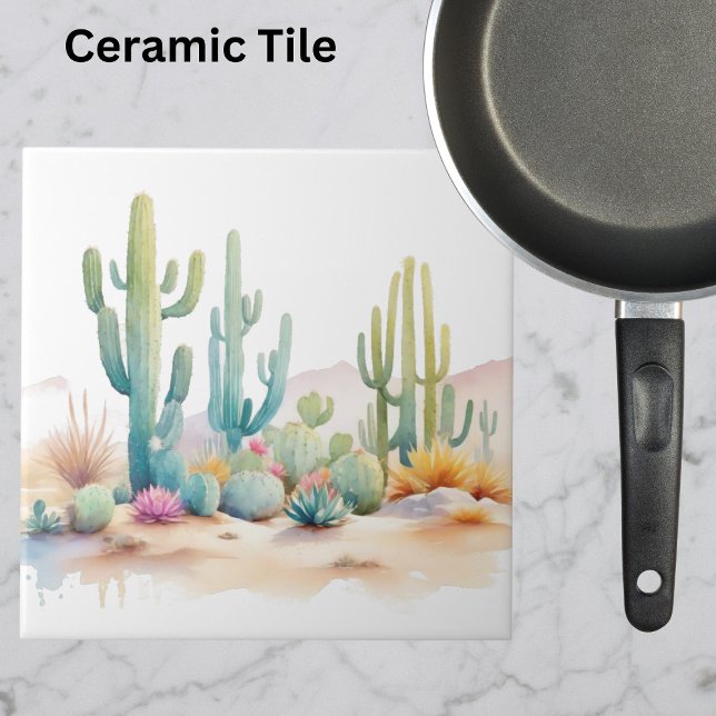 Illustration av vattenfärgsdeert kakelplatta (Skapare uppladdad)