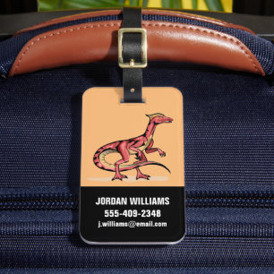 Illustration av Velociraptor. Bagagebricka