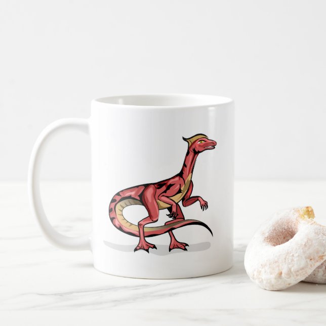 Illustration av Velociraptor. Kaffemugg (Med munk)