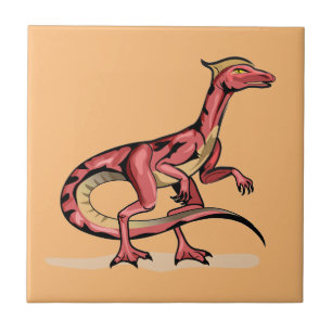 Illustration av Velociraptor. Kakelplatta
