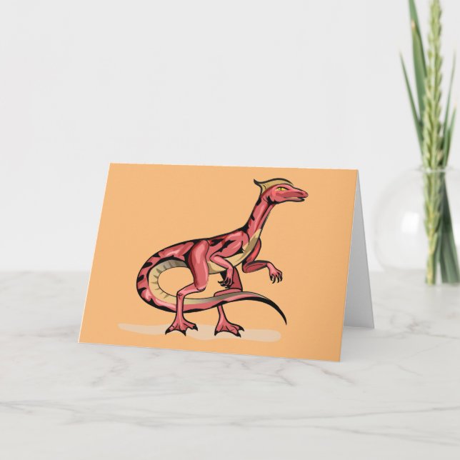 Illustration av Velociraptor. Kort (Framsida)
