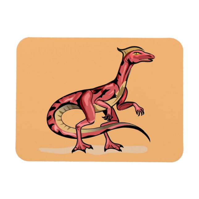 Illustration av Velociraptor. Magnet (Horisontell)