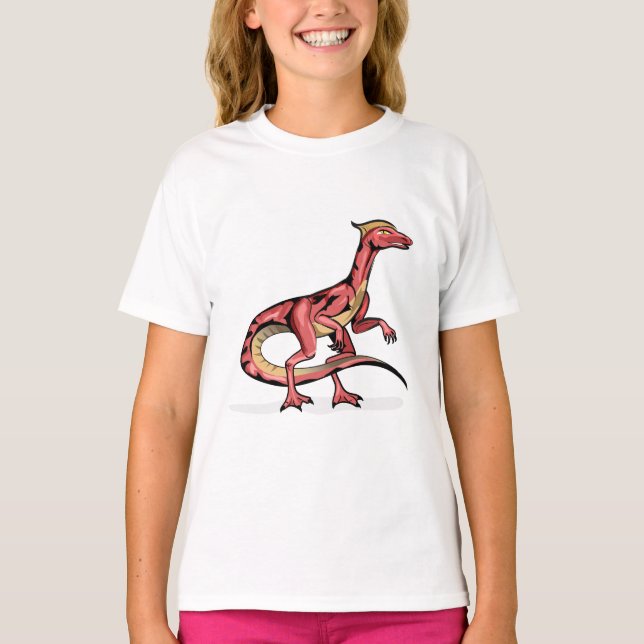 Illustration av Velociraptor. T Shirt (Framsida)