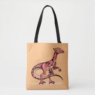 Illustration av Velociraptor. Tygkasse