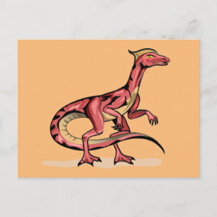 Illustration av Velociraptor. Vykort