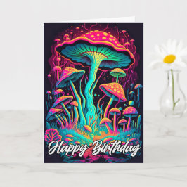 Illustration av Vibrant Glowing Forest Mushroom Kort