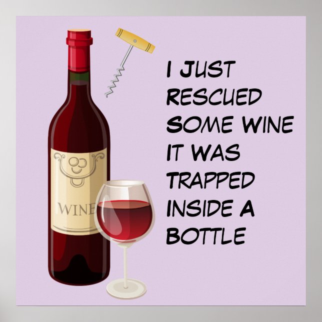 illustration av vin flaska och glas poster (Framsidan)