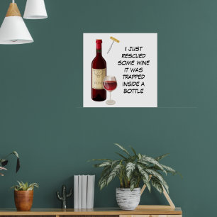 illustration av vin flaska och glas poster