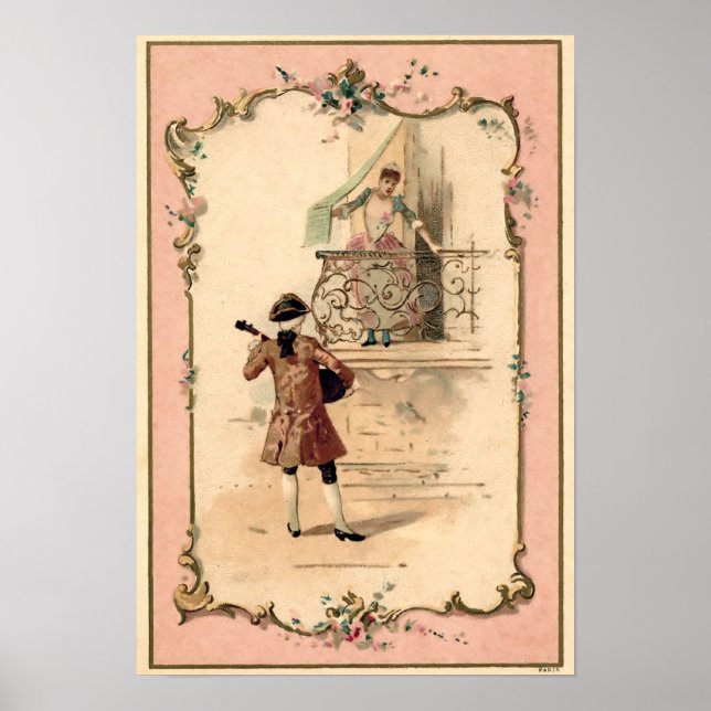 Illustration av vintage Älskare Poster (Framsidan)