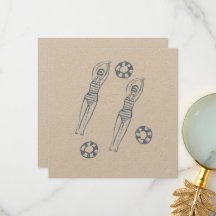 Illustration av vintage Artistic Snychro Swimmers