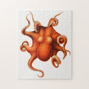 illustration av vintage bläckfisk pussel