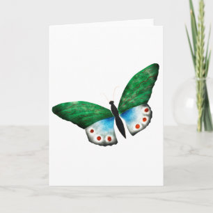 Illustration av vintage Blue Grönt Butterfly Kort