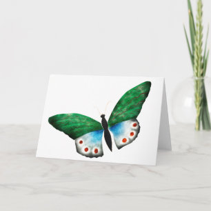 Illustration av vintage Blue Grönt Butterfly Kort