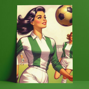 Illustration av vintage Fotboll Vykort