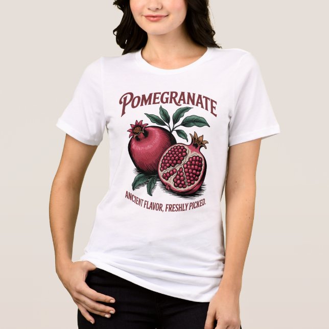 Illustration av vintage-granat - Ancient Fruit T Shirt (Framsida)