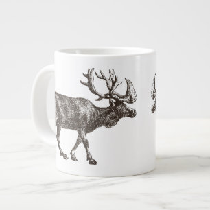 Illustration av vintage-moose jumbo mugg