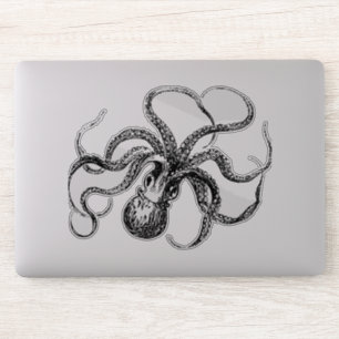 Illustration av vintage Octopus Klistermärken