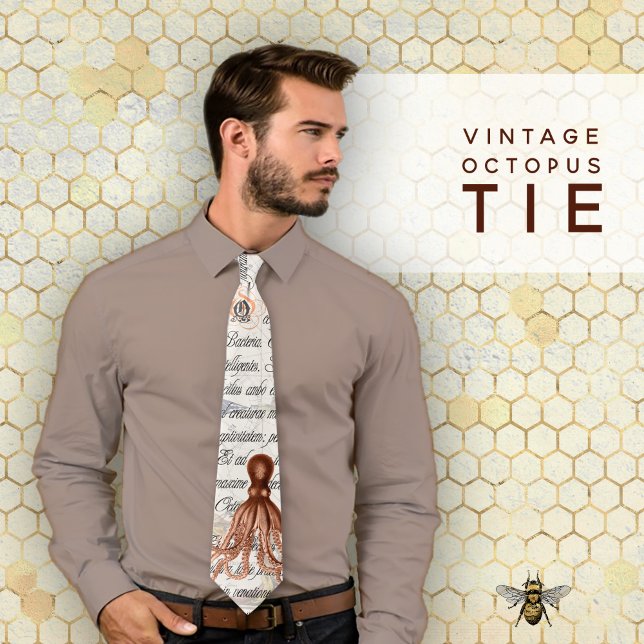Illustration av vintage Octopus Slips (Vintage Octopus Illustration Neck Tie)
