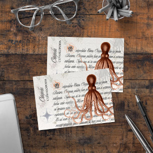 Illustration av vintage Octopus Tack Kort