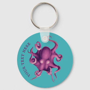 Illustration av vintage oktopus (Valdivia Expediti Nyckelring