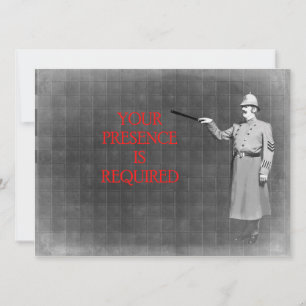 Illustration av Vintage Police Man Inbjudningar