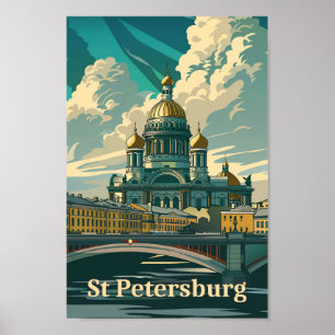 Illustration av Vintage resor i Sankt Petersburg, Poster