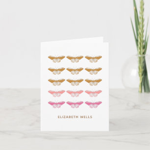 Illustration av Vintage Rosa Butterfly Anteckningskort