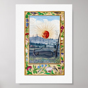 Illustration av Vintage Sol Poster