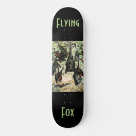 illustration av vintage som flyger räv fladdermus mini skateboard bräda 18,5 cm